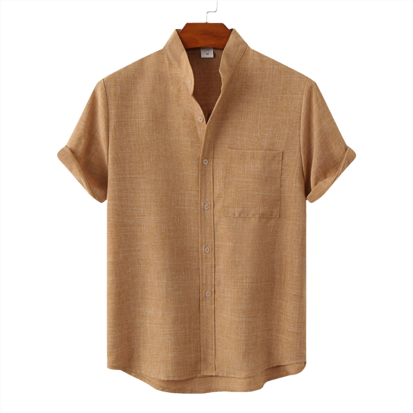 Machu Picchu Solid Color Cotton Button-Up