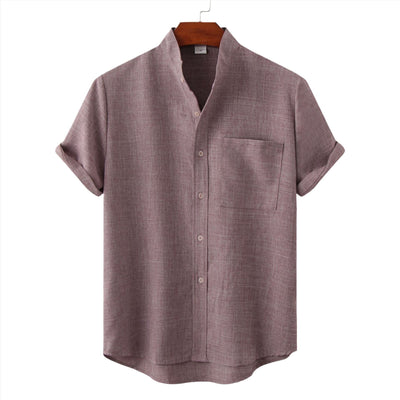 Machu Picchu Solid Color Cotton Button-Up