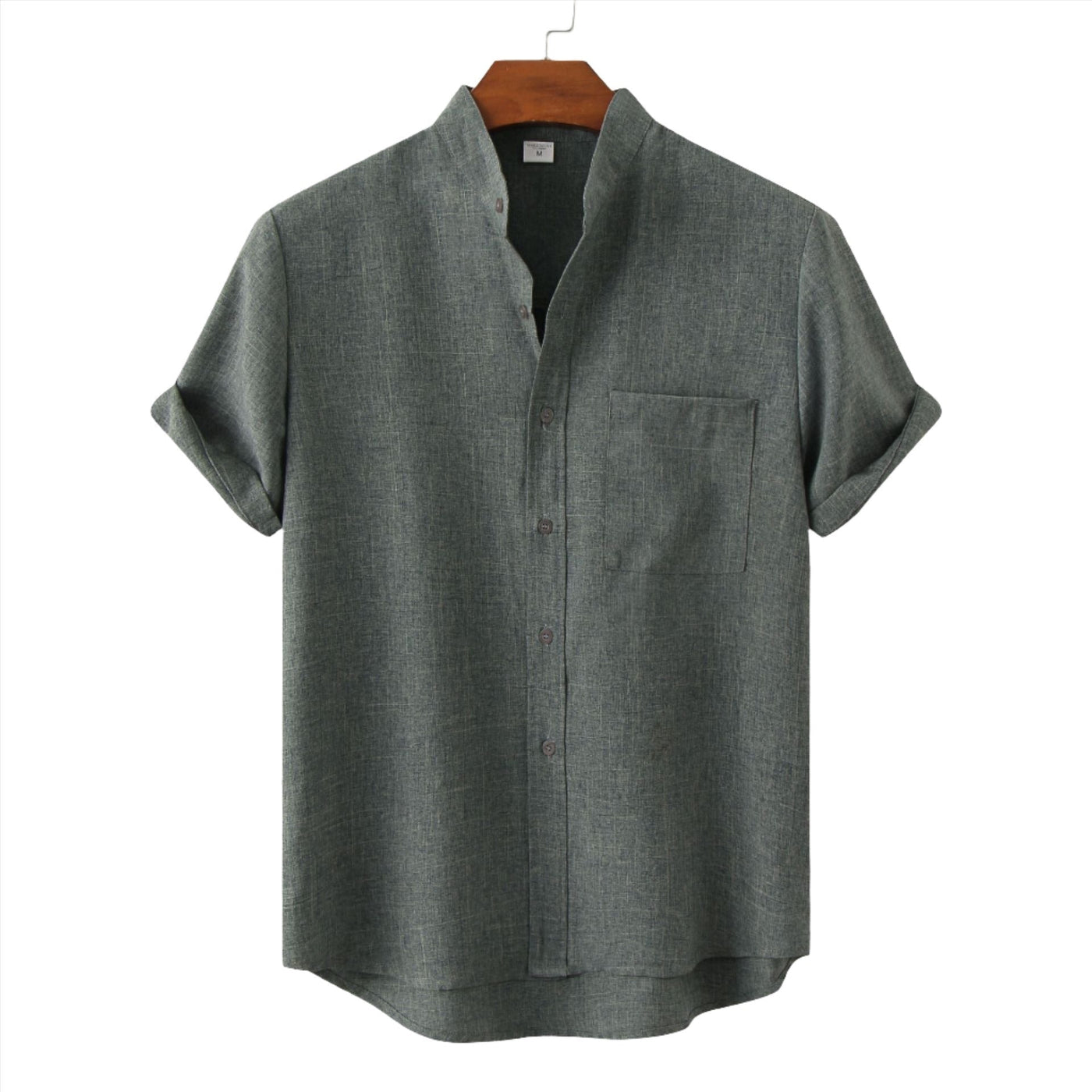 Machu Picchu Solid Color Cotton Button-Up