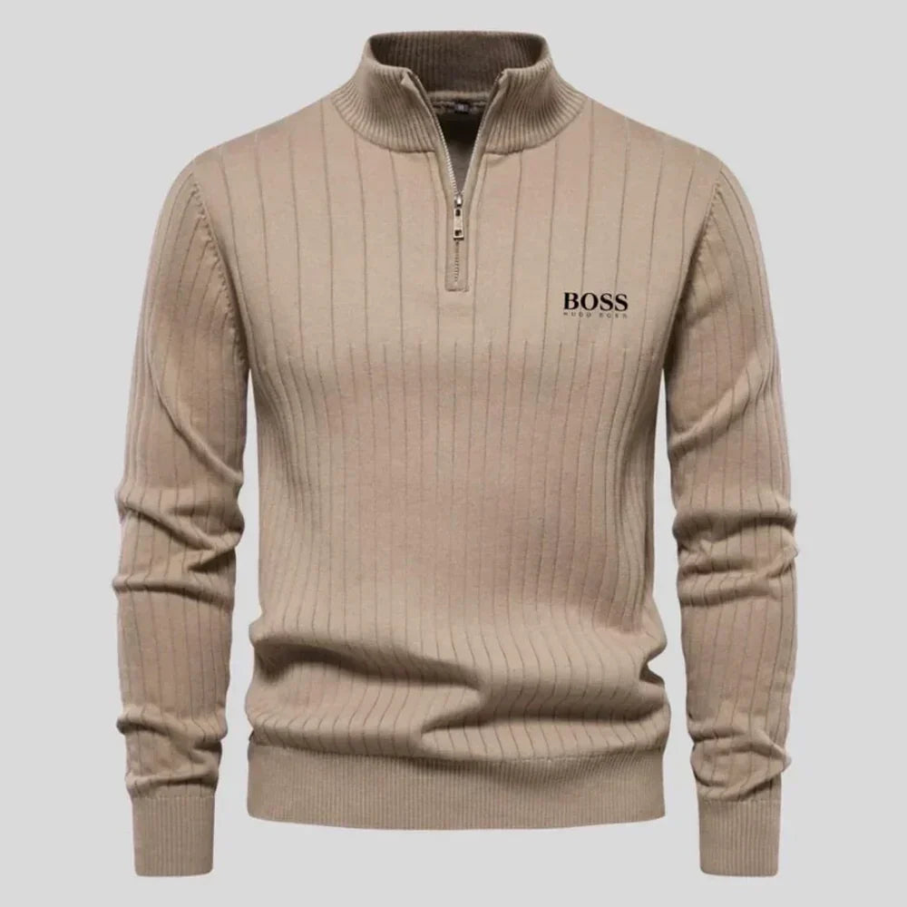 BOSS™ Men's Zip Sweater - Premium Comfort & Style