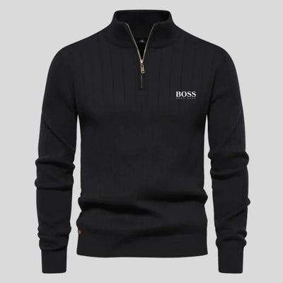 BOSS™ Men's Zip Sweater - Premium Comfort & Style