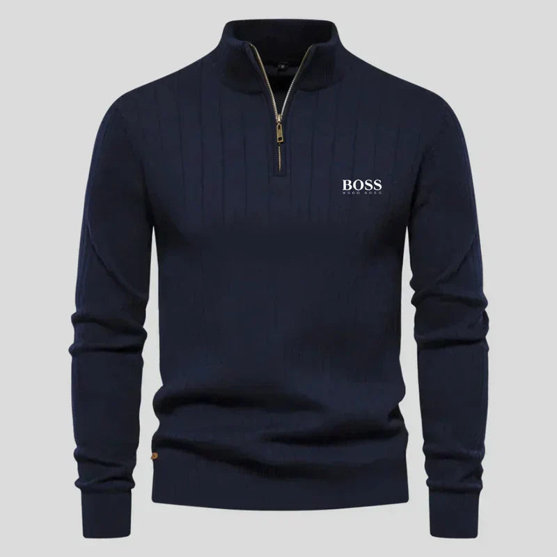 BOSS™ Men's Zip Sweater - Premium Comfort & Style