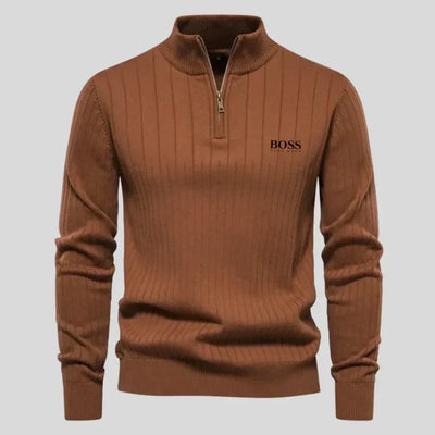 BOSS™ Men's Zip Sweater - Premium Comfort & Style