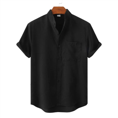 Machu Picchu Solid Color Cotton Button-Up