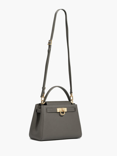 Madison Medium Top Handle Bag - Pebble